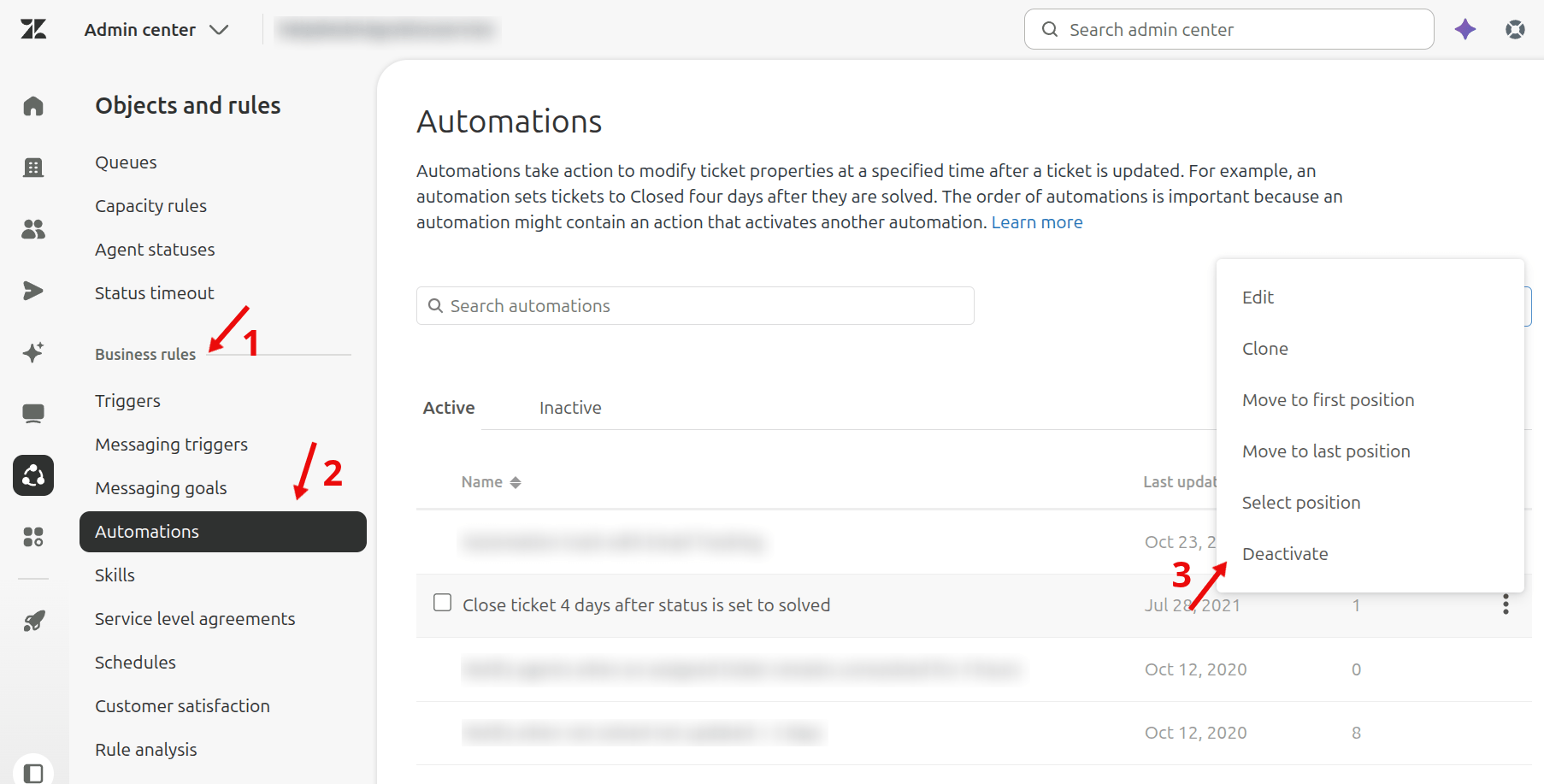 Zendesk - Nonaktifkan Otomatisasi Zendesk - Nonaktifkan Otomatisasi