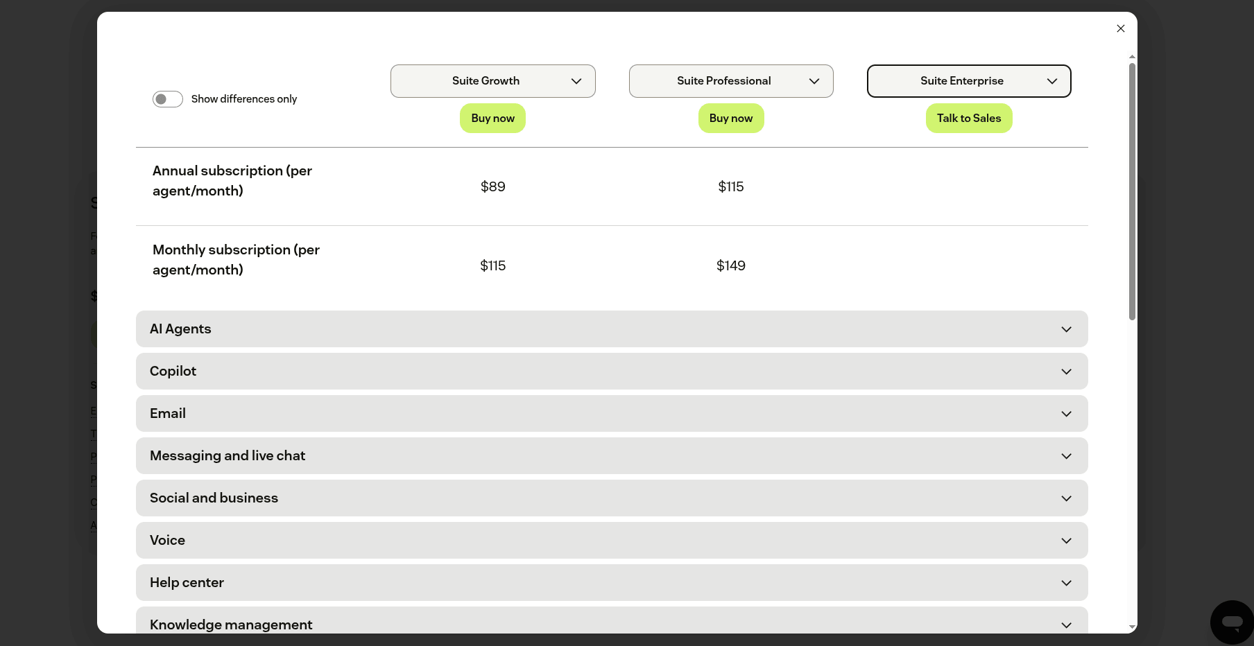 Precios Zendesk Precios Zendesk - Crecimiento de la Suite