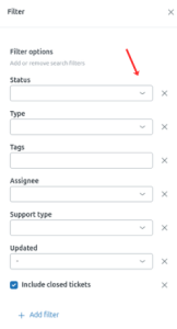 Zendesk Support - Status Opsi Filter Zendesk Support - Status Opsi Filter