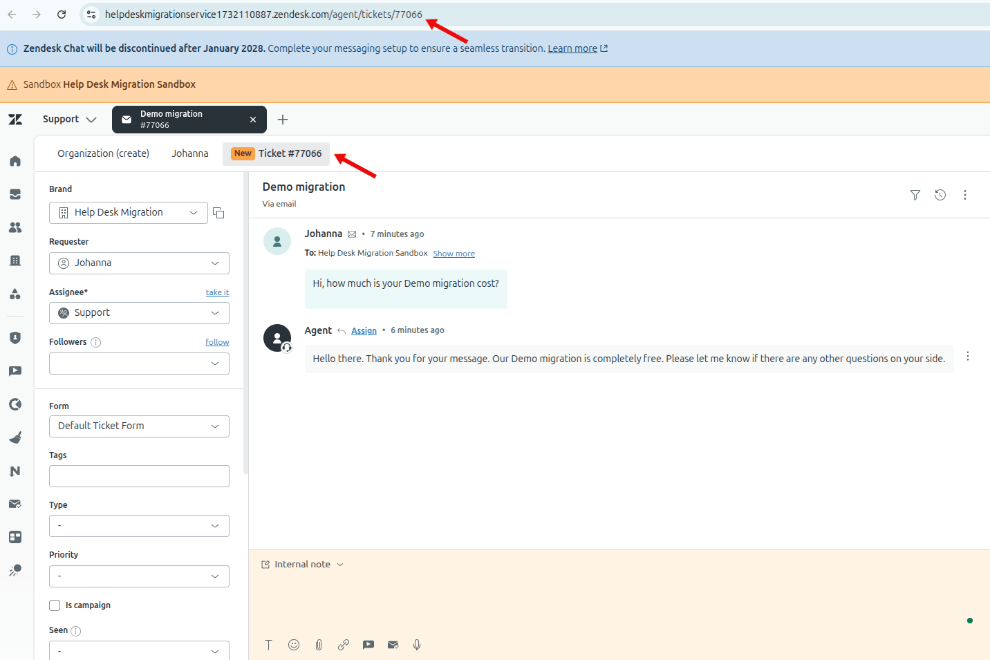 Zendesk - ID do ticket