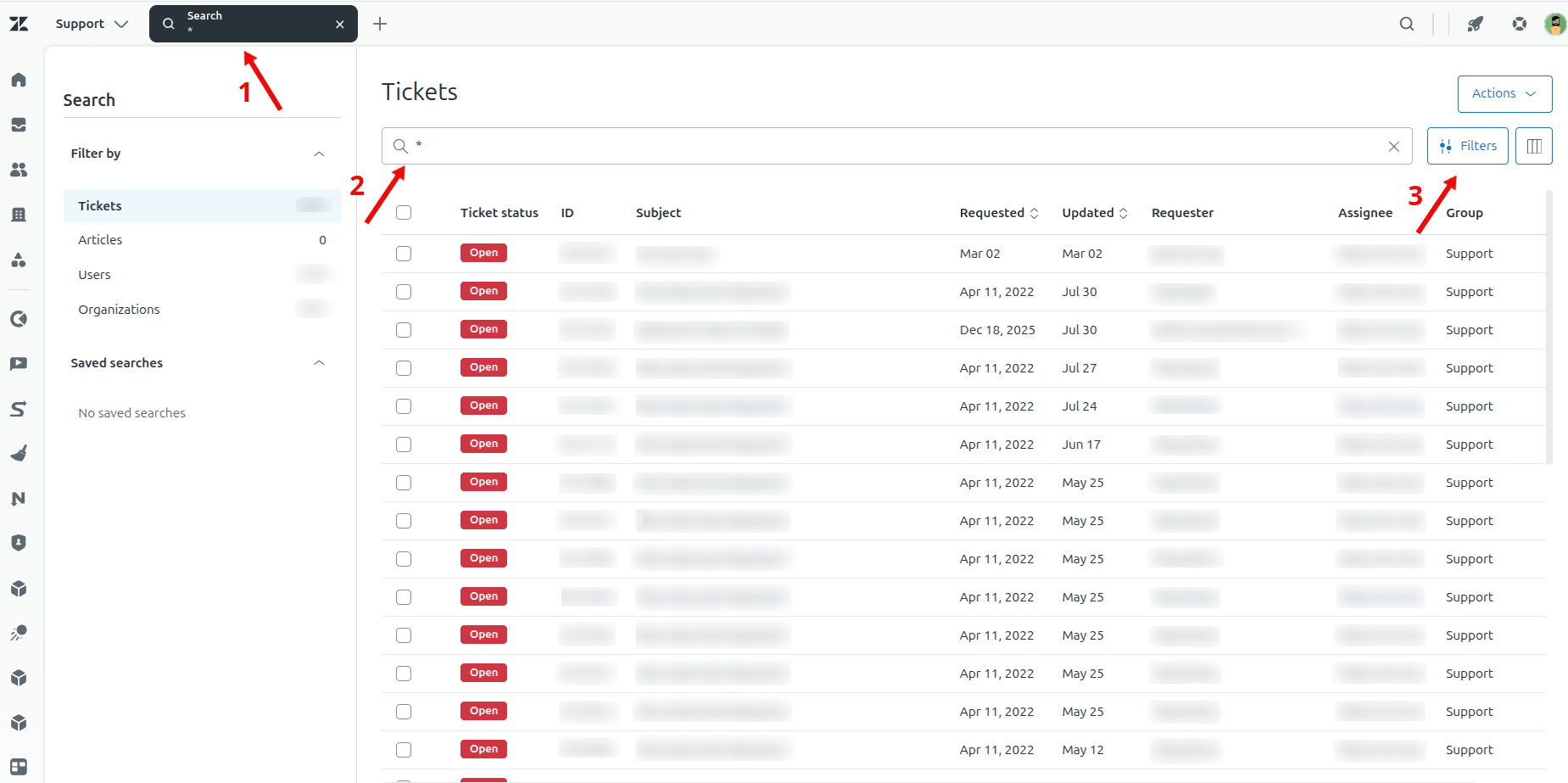 Zendesk - Pencarian dan Filter Semua Tiket Zendesk - Pencarian dan Filter Semua Tiket