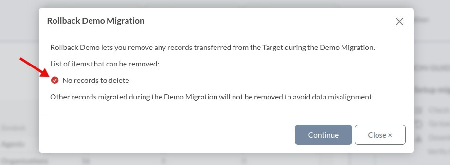 Rollback-Demo – Keine Datensätze zum Löschen