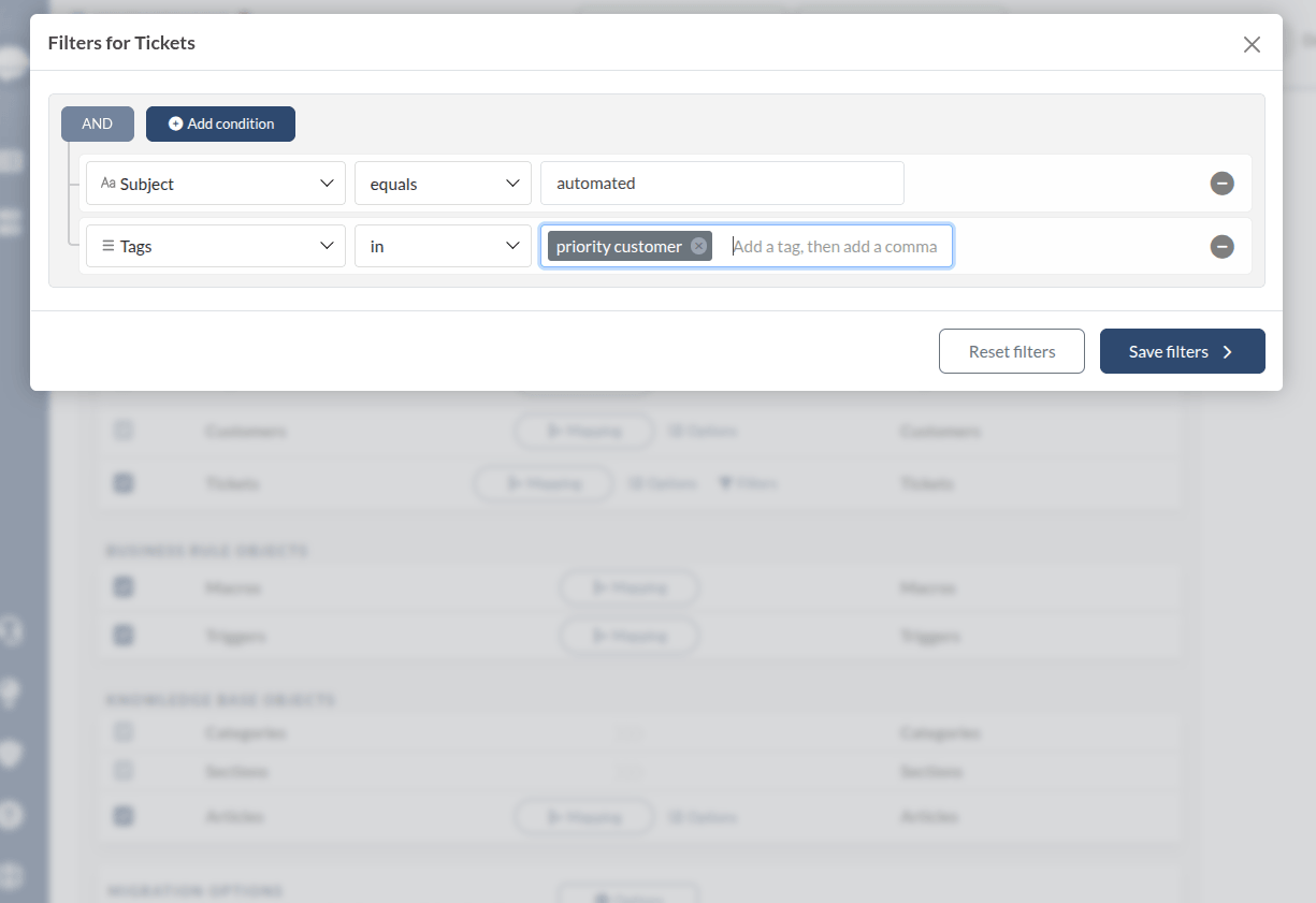 Ticketfilter