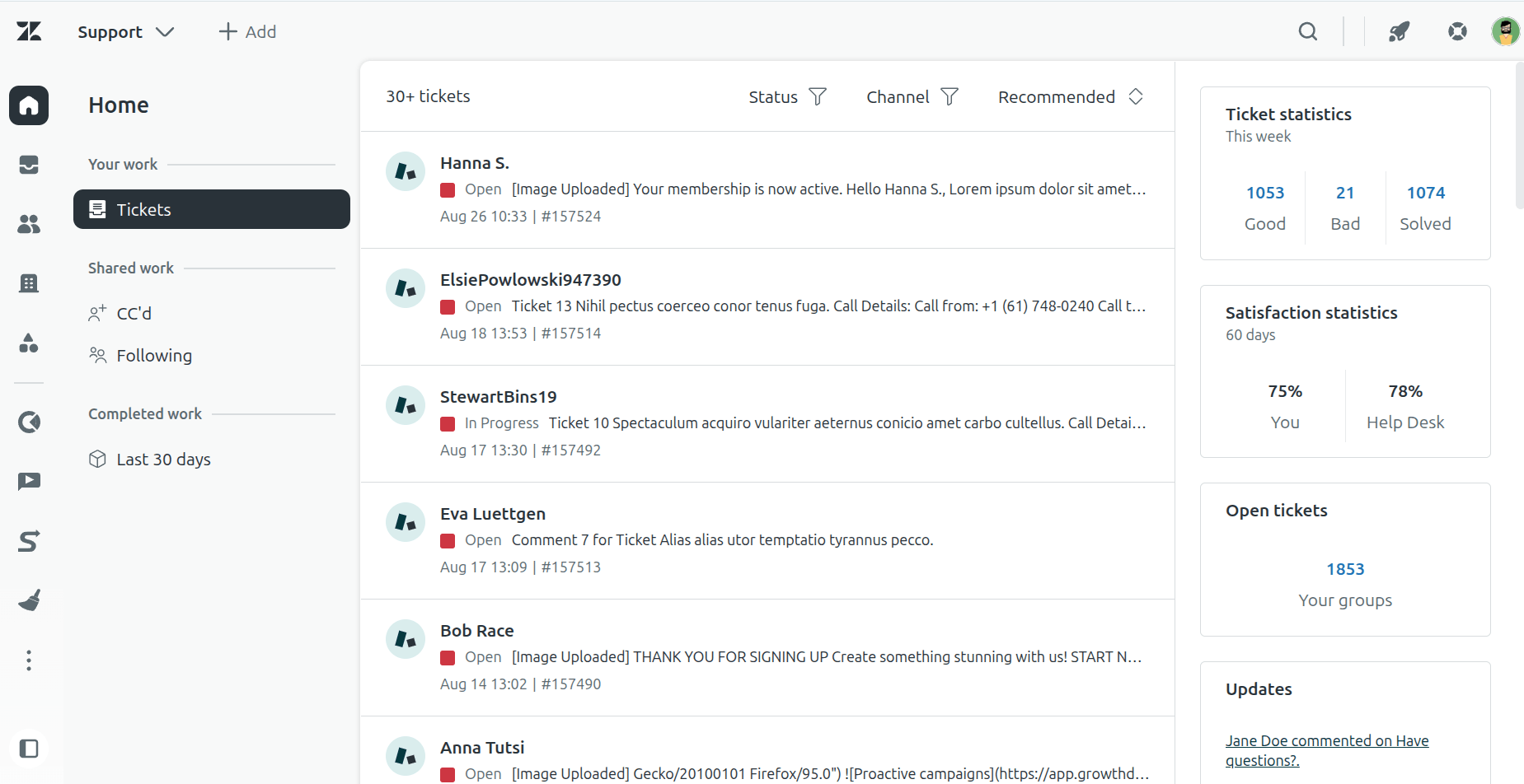 Zendesk - All Tickets Dashboard