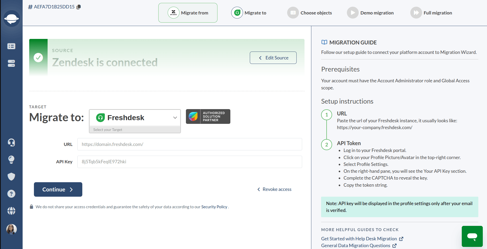 Freshdesk comme plateforme cible