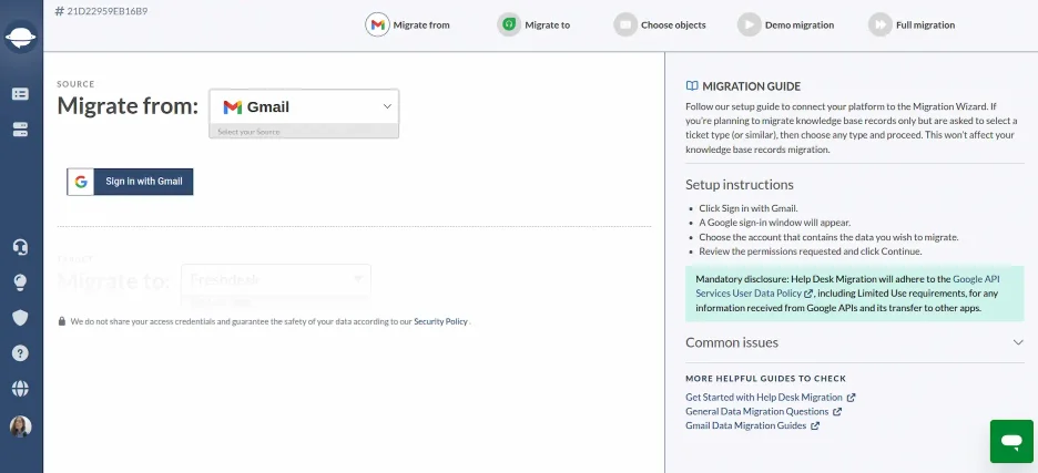Gmail as a Migration Source