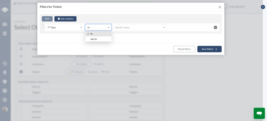 Filtros de tickets Zendesk 