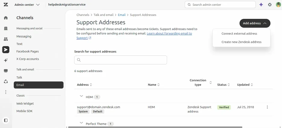 Zendesk - Adding External Address