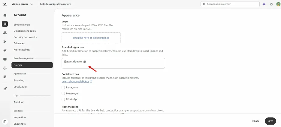 Zendesk - Signature de marque