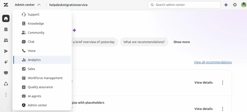 Zendesk – Produktablage