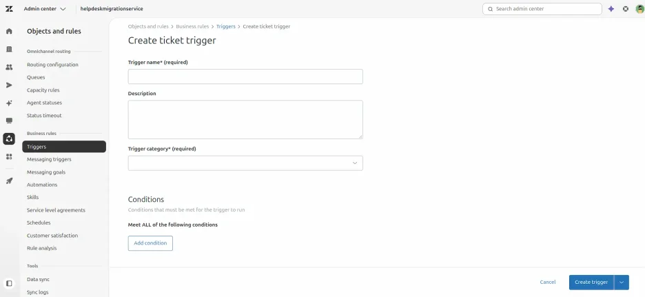 Zendesk - Création de déclencheurs de tickets